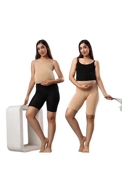 Tummy Combo Pack of Nursing Vest and High Waist Maternity Shorts