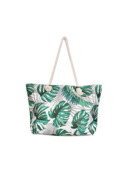 Generic Stylish beach bag with a linen lining and a hemp rope handle, large capacity, water resistant
