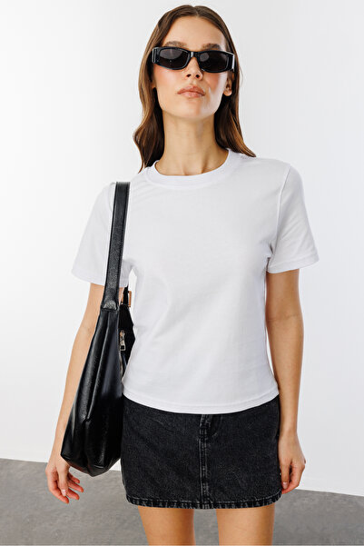 GENIUS STORE Γυναικείο T-shirt με κοντό μανίκι από οργανικό βαμβάκι Crew Neck Crop T-shirt ΓΥΝΑΙΚΕΙΟ T-SHIRT