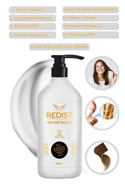 Redist 12 in 1 Miraculous Hair Shampoo – Nourishing and Strengthening Care (1000 ml)