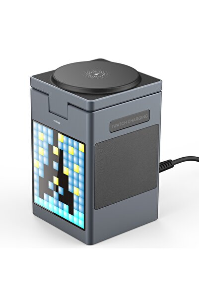 Mioji Mio Cube 5 Saatli ve BT Kablosuz Hoparlörlü 5in1 Telefon Tutucu - Siyah