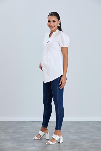 Işşıl Işşil B032-Watermelon Sleeve Breastfeeding Cotton Shirt