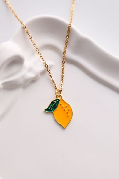 EFBUTİK Gold Color Chain Lemon Imported Necklace
