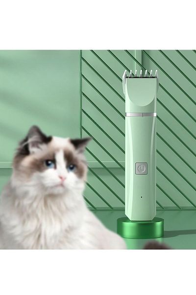COOYA 4 in 1 Pet Electric Hair Shaver,With Nail Grinder Trimmer,3 Trimmer Head,Low Noise,Blade Remove