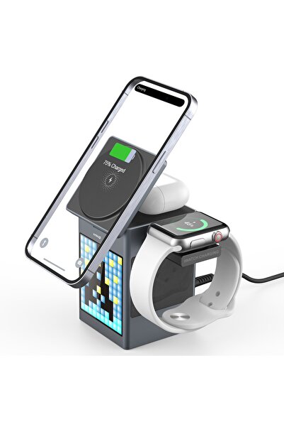 Mioji Mio Cube 5 Saatli ve BT Kablosuz Hoparlörlü 5in1 Telefon Tutucu - Siyah