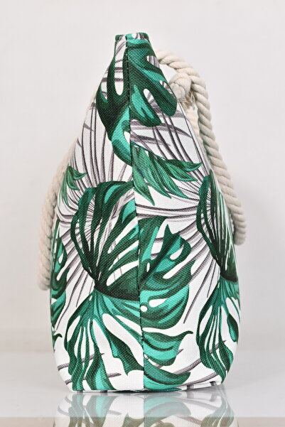 Generic Stylish beach bag with a linen lining and a hemp rope handle, large capacity, water resistant