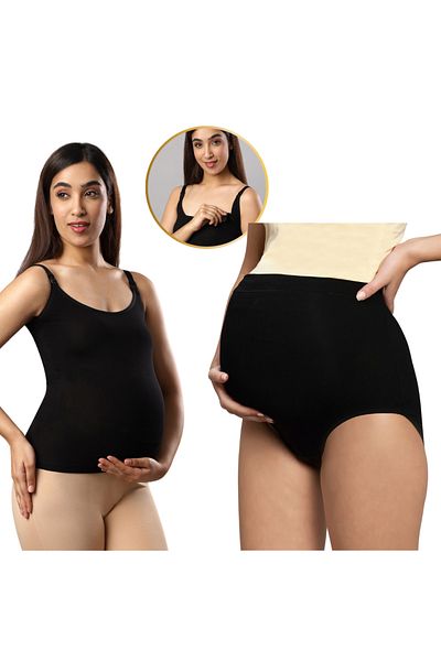 Tummy Combo Pack of Nursing Vest and High Waist Maternity Panty