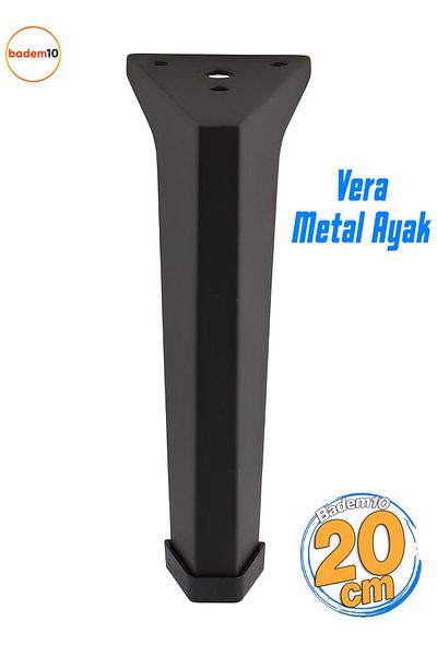 Badem10 Vera 20cm Picioare Mobilier Unitate Baza Fotoliu Picior Masuta de cafea Masuta Puf Scaun Picioare Metalice Negru