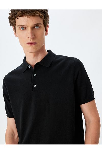 Koton New Season Short Sleeve Cotton Polo Neck Knitwear T-Shirt