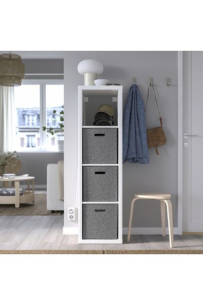 IKEA صندوق BL DDRA، رمادي، 33 × 38 × 33 سم