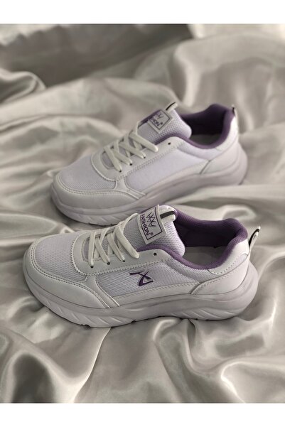 Hg Ayakkabı داريا وايت ليلك 4 سم حذاء رياضي نسائي