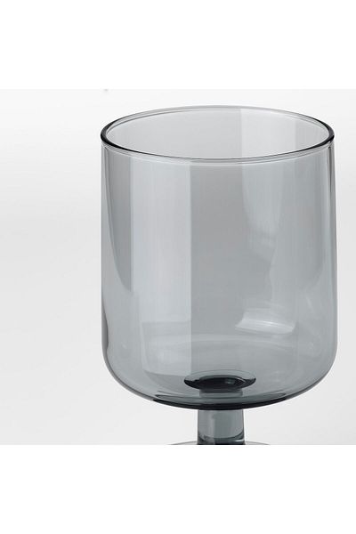 IKEA OMBONAD Goblet, Grey Glass 32 cl, 4-Pack, 12 cm Tall | Elegant Tableware