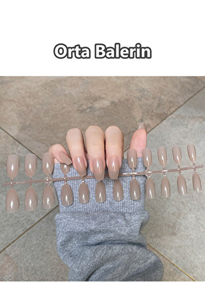 Easy Beauty 24 Adet Renkli Balerin Takma Tırnak Orta Uzun 309