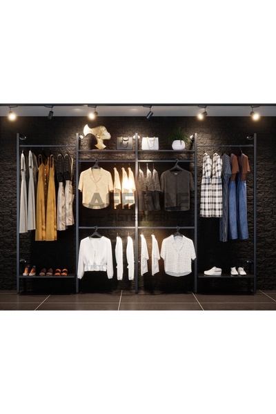AFE DEKOR Mağaza Raf Sistemi, Askılık Sistemi, Butik Rafı, Mağaza Stand, Giyinme Odası-255*250