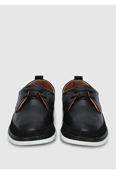 Eclipse Ανδρικά μαύρα δερμάτινα παπούτσια