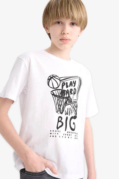 DeFacto Tricou alb pentru băiat F0170a8/wt34