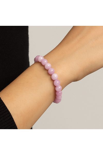 Safnaturel Igsl International Certified Kunzite Natural Stone Bracelet 8mm