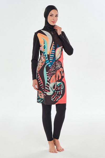 MARESİVA Fully Covered Hijab - Black Swimsuit 2302 Model