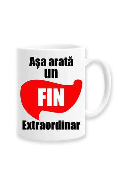 OEM Cană albă personalizată „Așa arată o aripioară extraordinară”, Inovatix®....