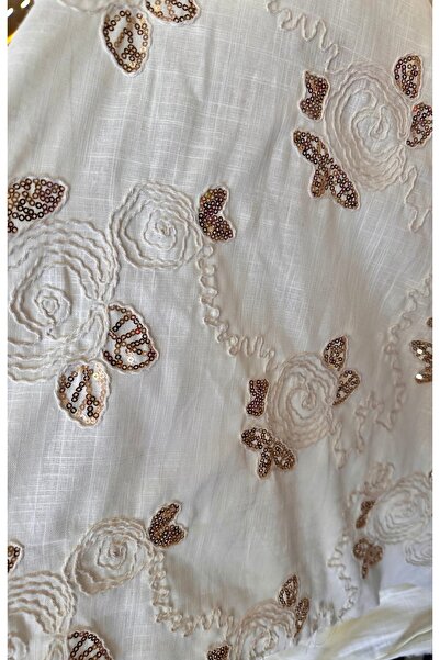 ODDA TASARIM ATÖLYESİ 100% βαμβακερό οργανικό ύφασμα με καφέ παγιέτες στο επάνω μέρος