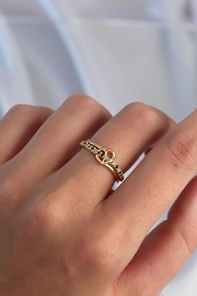 MODA Gold Renk Renkli Zirkon Taşlı Ayarlamalı Yüzük