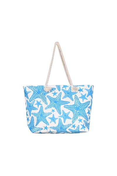 Generic Stylish beach bag with a linen lining and a hemp rope handle, large capacity, water resistant