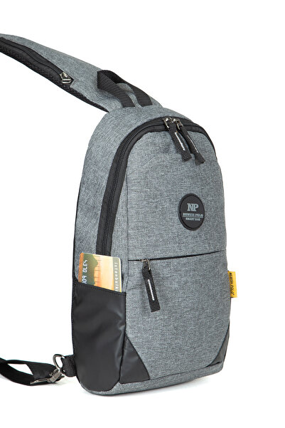 Newish Polo Men's Canvas Fabric Cross Waist and Shoulder Bag with USB Port