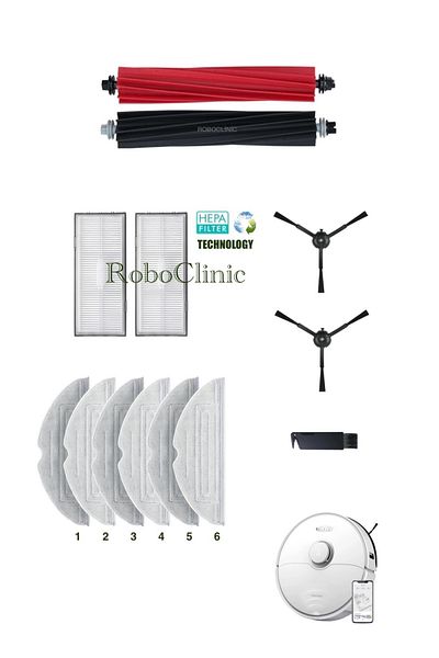 Roboclinic Roborock S8 Sonic Mopping Robot Vacuum Cleaner Compatible Brush Hepa Filter Mop Set-13 Pieces
