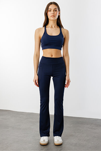 GENIUS STORE Kadın Yüksek Bel Toparlayıcı Çift Cepli Ispanyol Paça Tayt İSPANYOLPAÇA-TAYT