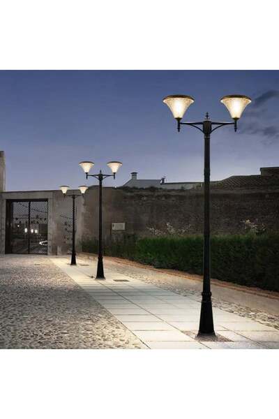 Forlife 2X100Watt Güneş Enerjili Solar Bahçe Armatürü ( 300cm Direkli )