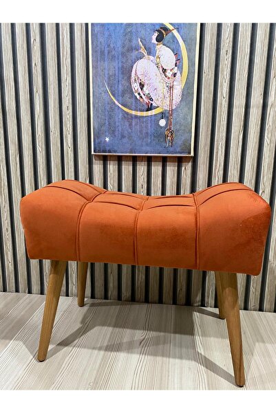 Arkın Orange Puf, Turuncu Renk , Ahşap Ayak Çima Dikiş ,spor,modern Tasarım