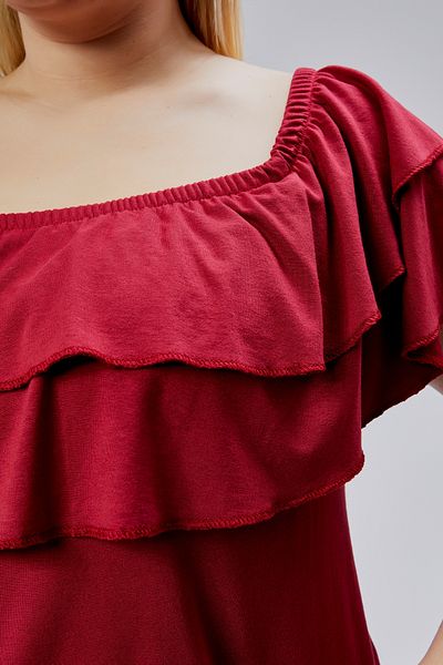 Curvy Trend Plus Size Madonna Collar Viscose Blouse