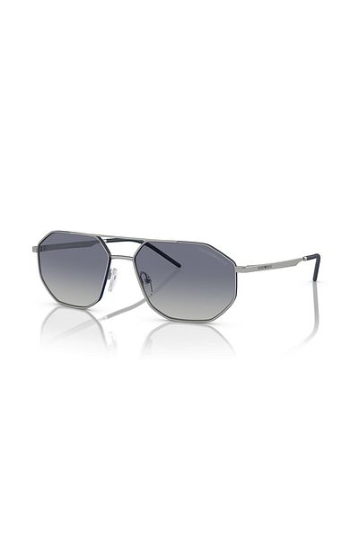 Emporio Armani Man Irregular Sunglasses- Ea 2147 - Lense Size:58mm - Matte Silver