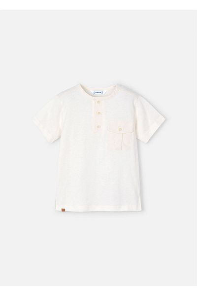 MAYORAL Men's Child Buttoned T-Shirt Cream Model: 3033