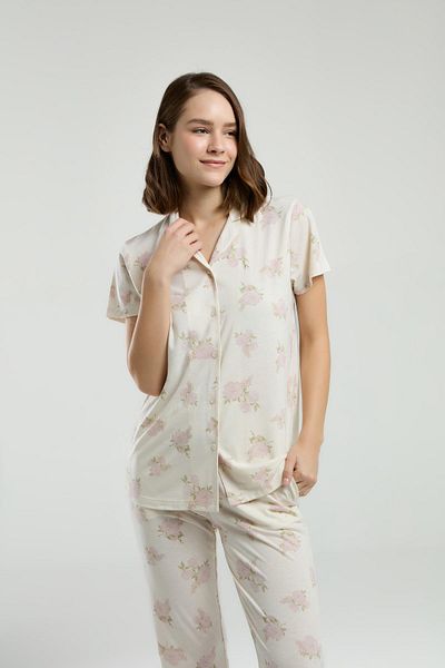Pierre Cardin Shirt Collar Women's Pajama Set