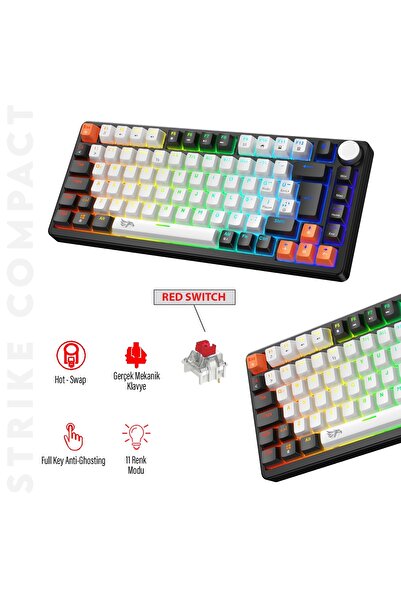 gameagle Strike Compact MK-82X2ABR Mekanik Işıklı Gamer Klavye