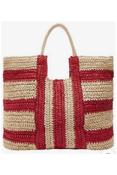 ANJEA Striped Hand Knitted Daily and Beach Bag