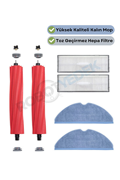 robotyedek Set de perii de schimb pentru mop cu filtru Hepa negru Roborock S7...