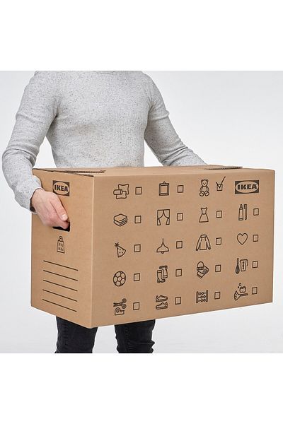 IKEA صندوق نقل DUNDERGUBBE، بني، 64 × 34 × 40 سم/80 لترًا