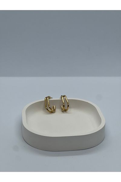 TuQos Gold Colored Steel Earrings