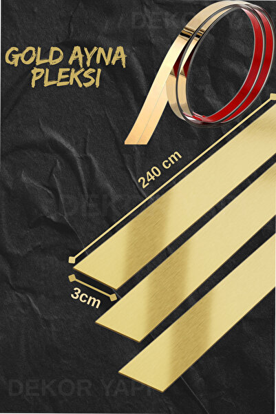 ELF DEKOR 3cm Dekoratif Kendinden Yapışkanlı GOLD & Ayna Pleksi 5 adet