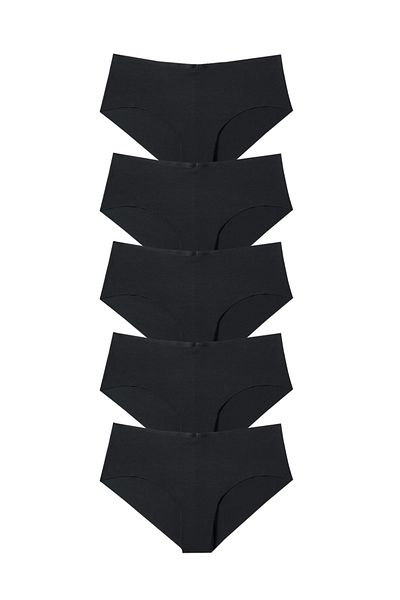 Simi Underwear Γυναικείο Μαύρο Σλιπ 5 τεμαχίων κομμένο με λέιζερ