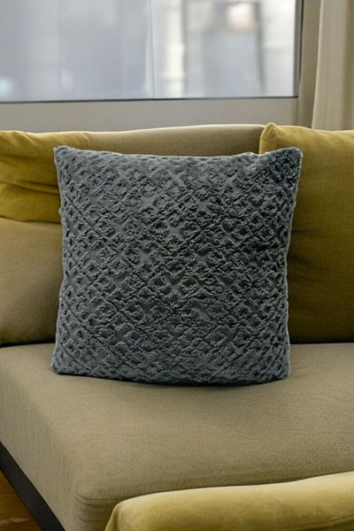 Mislina Home Сива бохемска калъфка за възглавница 45X45 см с автентичен мотив, декоративна, османски стил