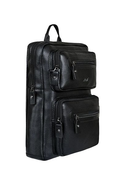 ergül çanta Unisex Water Resistant 15.6 Inch Compatible Computer-Notebook Compatible Faux Leather Backpack