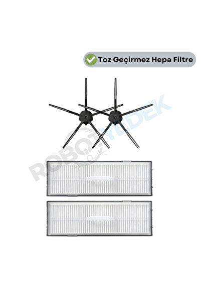 robotyedek Filtru Hepa negru Roborock S7 și perie laterală - 4 piese de schim...