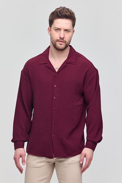 COMBİNE MİCHAİL Ανδρικό πουκάμισο Oversize Μακρυμάνικο Λινό Καλοκαιρινό Πουκάμισο