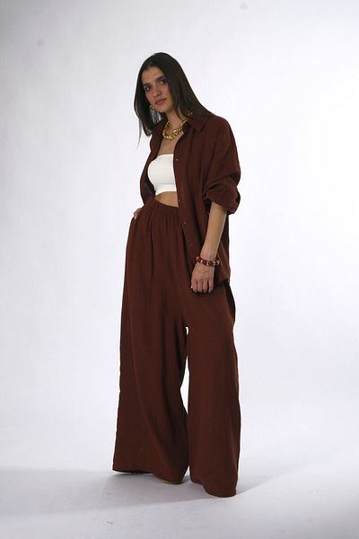 ABBRA Women's 100% Cotton Soft Textured Suit