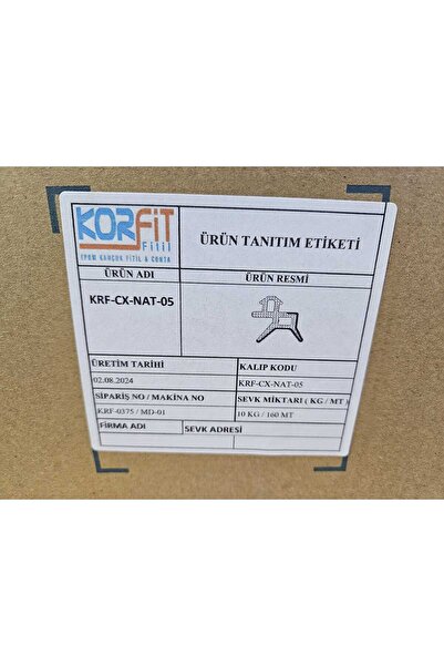 Korfit Pvc Tadilat Contası Nat-05 Kutu 160 metre