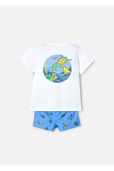MAYORAL Tricou cu protecție solară pentru băiat Costum de baie alb-albastru 3601