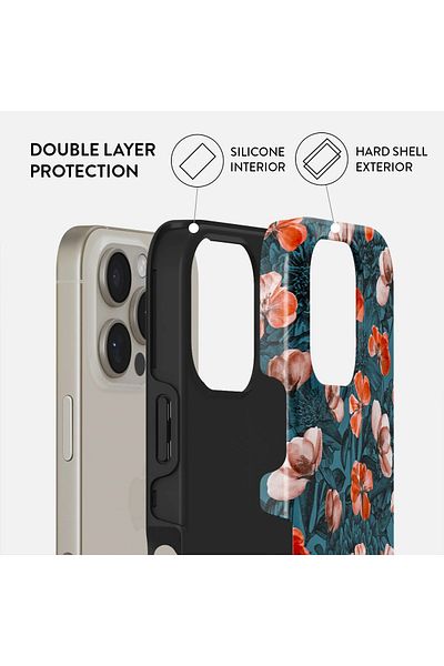 BURGA Phone Case Compatible with iPhone 16 PRO Hybrid 2-Layer Hard Shell Silicone Protective Case